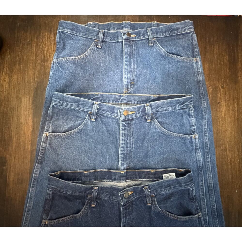 (3) Rustler Men's Regular Fit Jeans, Size 35 X 32 1087619PW EUC Lot - Picture 5 of 9